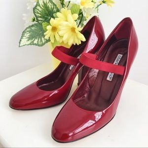 Charles David Red Leather Heels size 6.5